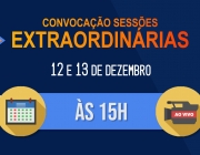 Câmara convoca sessões extraordinárias para os dias 12 e 13